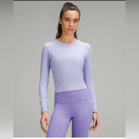 lululemon athletica Tops - Lululemon All It Takes Ribbed Nulu Long Sleeve Lilac Smoke Size 8